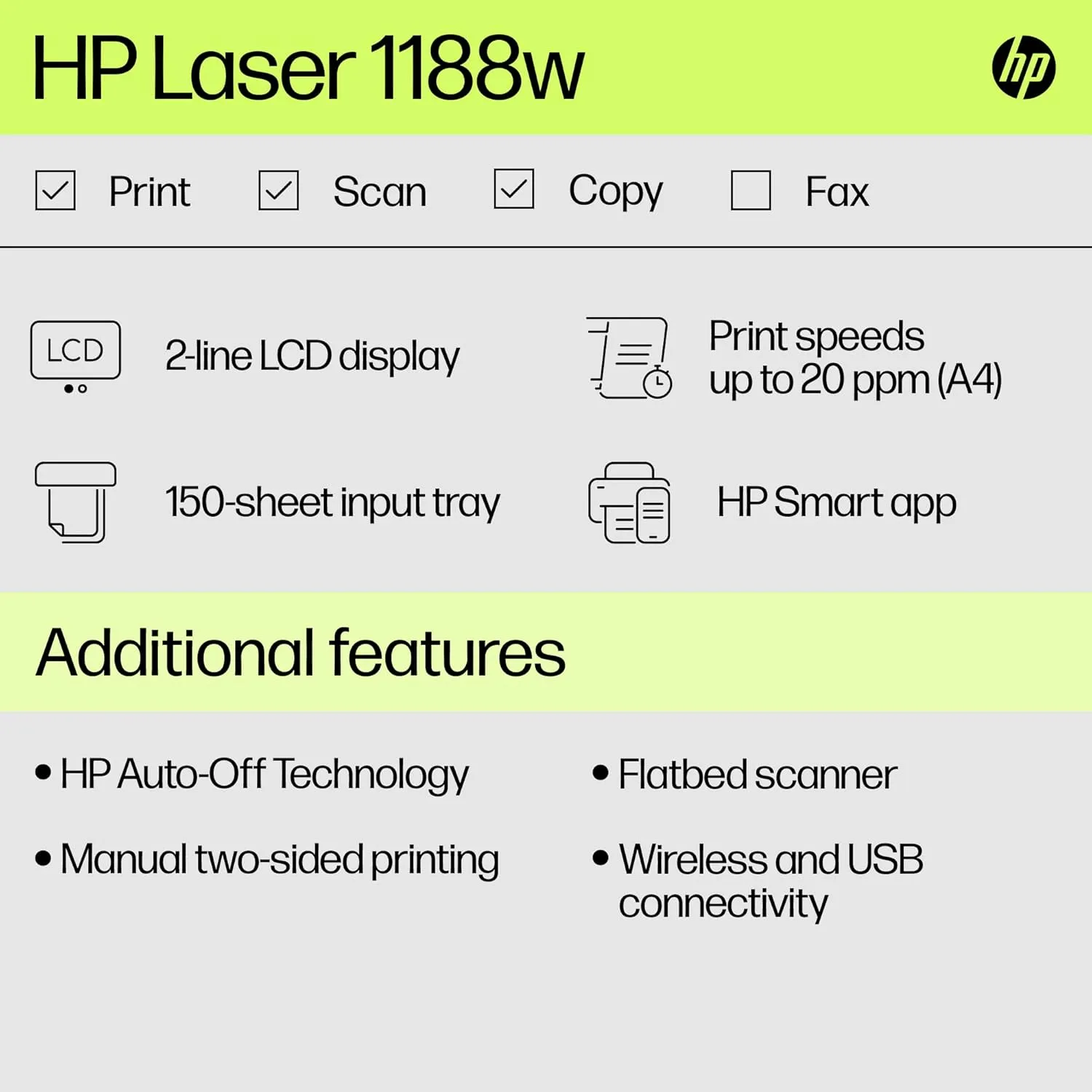 HP Laser Printer MFP1188W A4 Multi Function with WiFi view 5